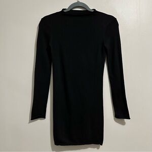 Urban Revivo Base Layer Mock Neck Black Long-Sleeve Dress Size 6 Minimalist